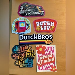 Rare Hard to Find Dutch Bros Stickers Lot of 6 Christmas Halloween Arizona,